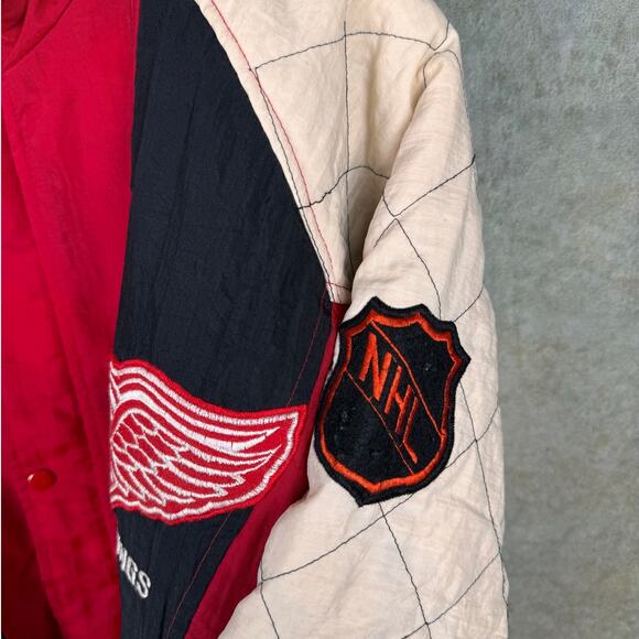 VTG 90s Detroit Red Wings Starter Jacket Mens Sz XL Red NHL Hockey Puffer Sports - Picture 7 of 10